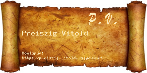 Preiszig Vitold névjegykártya